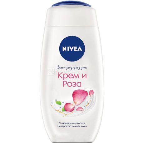 Nivea, Крем і троянда, 500 мл, Гель для душу зволожуючий, з мигдальною олією