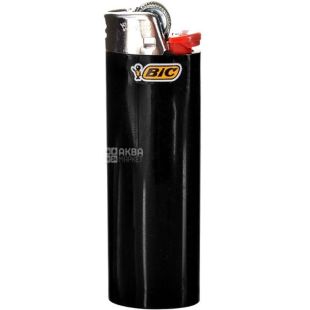 Bic J3 slim, 1 шт, Зажигалка кремниевая, пластик, черная