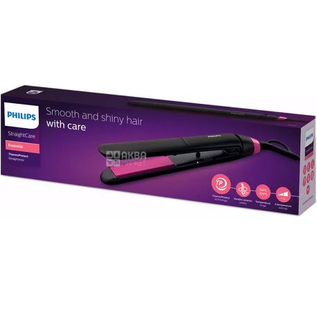 Philips Straight Care Essential BHS375 / 00, Hair Straightener with Keratin Coated Plates