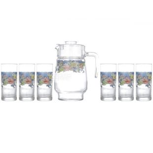 Arcopal Florine, Набор для напитков, Графин + 6 шт стаканов, в ассортименте