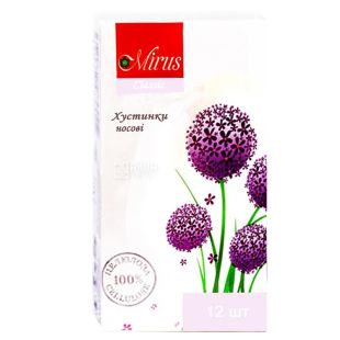 Mirus Classic, 12 шт., Платочки бумажные Мирус, двухслойные