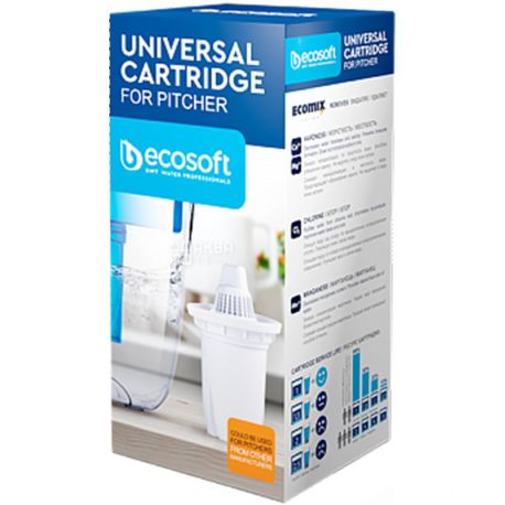 Ecosoft, Universal, 1 шт., Покращений універсальний картридж для фільтрів-кувшинів