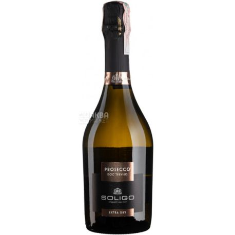 Soligo, Prosecco Treviso Extra Dry, Ігристе вино біле, сухе, 0,75 л