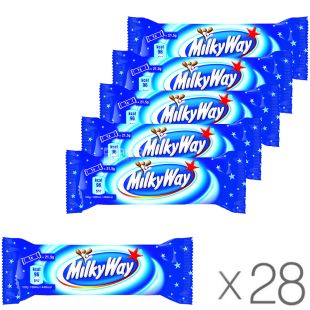 Milky Way, Упаковка 60 шт. х 21,5 г, Батончик из суфле в молочном шоколаде
