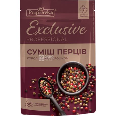 Приправка Exclusive, 30 г, Смесь перцев королевская горошком