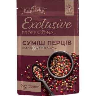 Приправка Exclusive, 30 г, Королівська суміш чотирьох перців, горошком
