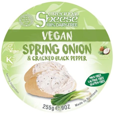 Bute Island, 255 g, Cream cheese with green onions and black pepper, vegan