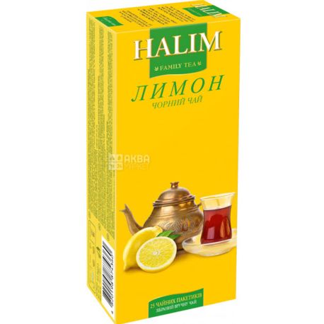 Halim, 25 пак., х 1,5 г, Чай черный цейлонский, с ароматом лимона
