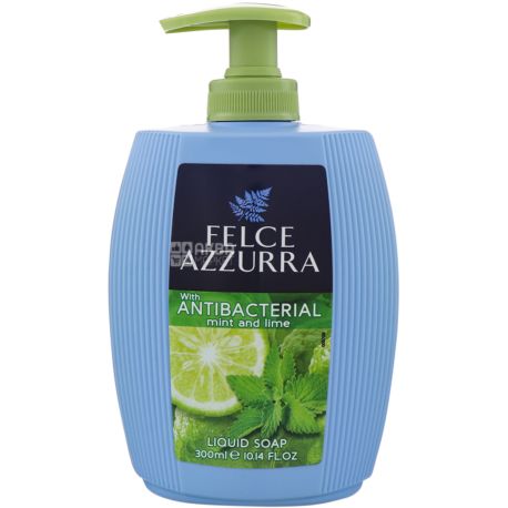 Felce Azzurra Antibacterico Mint & Lime, 300 мл, Жидкое мыло, антибактериальное, с ароматом лимона и мяты