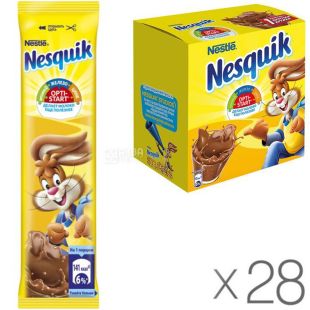 Nesquik Opti-start, стік, 13,5 г х 28 шт, Какао-напій, швидкорозчинний
