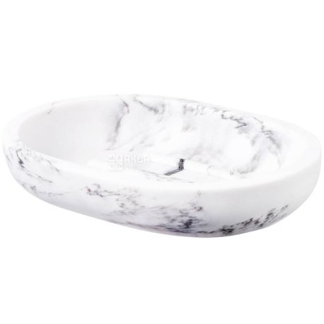 Bisk, Bianco, 11.9 x 2.3 x 8.5 cm, White soap dish