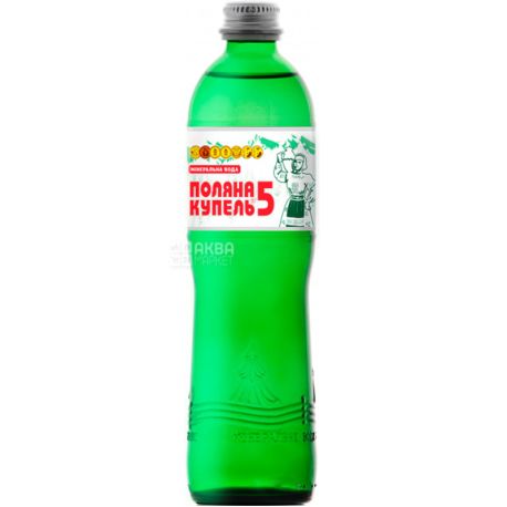 Поляна Купель-5, 0,5 л, Вода минеральная газированная, стекло