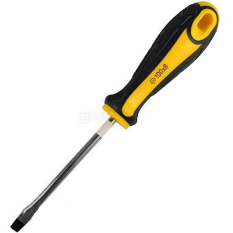 Lemanso, LTL30007, Flat screwdriver, 6x100, yellow-black