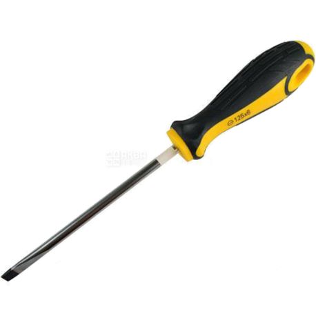 Lemanso, LTL30008, Flat screwdriver, 6x125, yellow-black