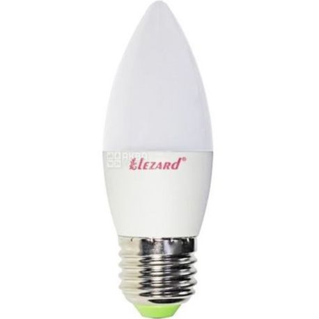 Lezard, LED CANDLE B35, Лампа світлодіодна свічка, цоколь E27, 5W, 2700K, 220V, тепле біле світіння, 380 Lm