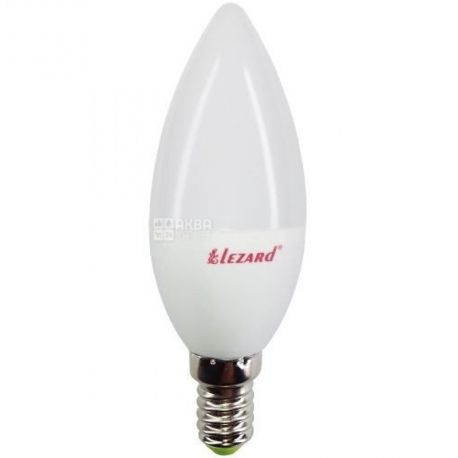 Lezard, LED CANDLE B35, Лампа светодиодная свеча, цоколь E14, 7W, 2700K, 220V, теплое белое свечение, 550 Lm