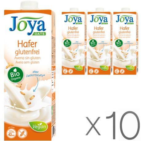 Joya Oats Organic Hafer glutenfrei, Упаковка 10 шт. по 1 л, Джоя, Овсяное молоко органическое, без глютена и лактозы