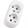 Lezard, Lila, Колодка на 2 розетки, из заземлением, белая