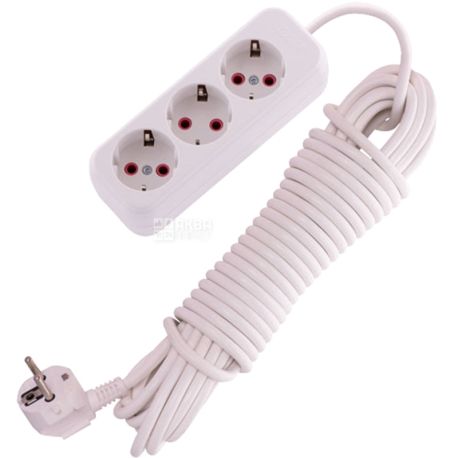 Lezard, Lila, 3-socket extension, grounded, 2 m, white