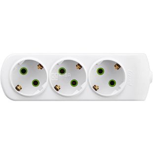 Lezard, Letitia, Колодка на 3 розетки, с заземлением, белая