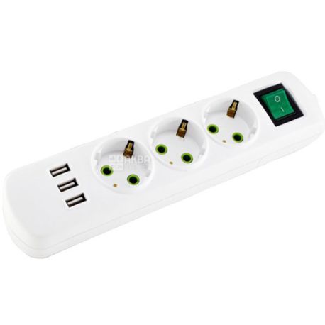 Lezard, Letitia, Grounding Socket, With On / Off Switch and USB Charger, 3 Inputs