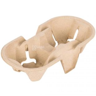 Держатель бумажный для двух стаканов, в ассортименте, 10 шт.