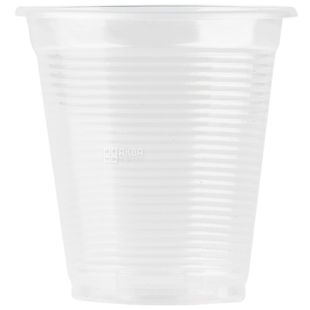 Промтус Стакан пластиковий Прозорий стійкий 200 мл, 100 шт.