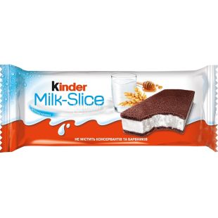 Kinder Milk-Slice, 28 г, Пирожное бисквитное с молочной начинкой, Киндер