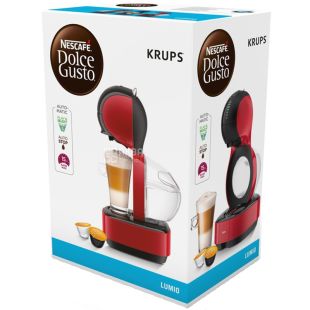 Krups KP130510 Lumio Red, Кавоварка капсульна, 1500 Вт, 15 бар