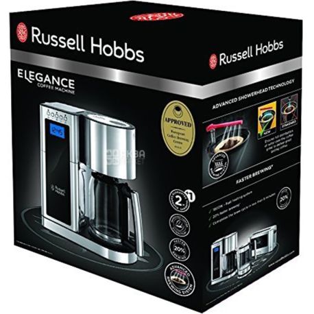 Russell Hobbs 23370-56 Elegance Glass, Кофеварка капельная, 1600 Вт