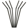 Промтус, Трубочки коктейльні з гофрою, 1000 шт., 21 см, чорні, пластикові 
