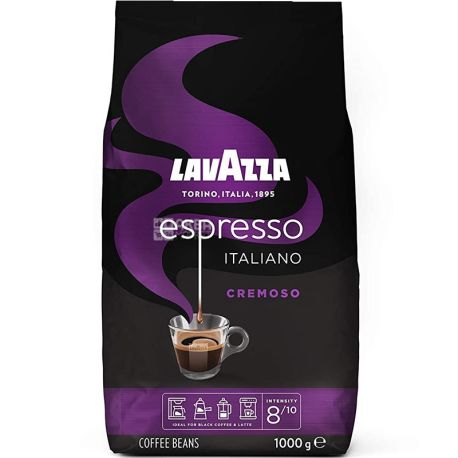 Lavazza, Espresso Italiano Cremoso, 1 кг, Кава темного обсмаження, в зернах