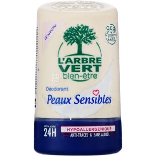 L'Arbre Vert, Sensitive, 50 мл, Дезодорант роликовый, для чувствительной кожи