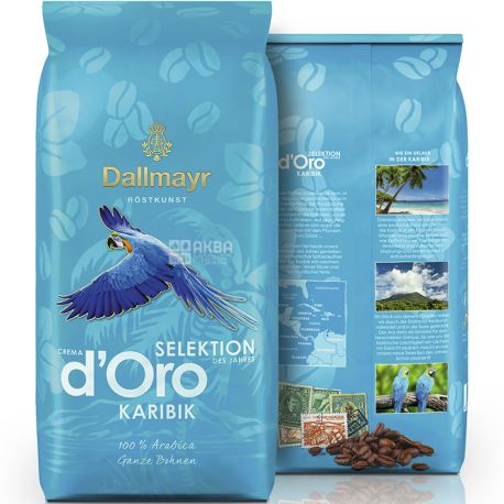 Dallmayr, Crema d'Oro Karibik, 1 кг, Кофе средней обжарки, в зернах