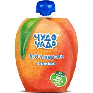 Чудо-чадо, 90 г, Пюре Персик, без сахара, с 4 месяцев