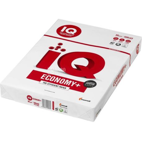 IQ, 500 л, Бумага А3, Economy, Класс С+