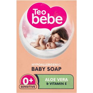  Teo bebe, 75 г, Крем-мыло детское Тео бебе, с экстрактом алоэ, 0+