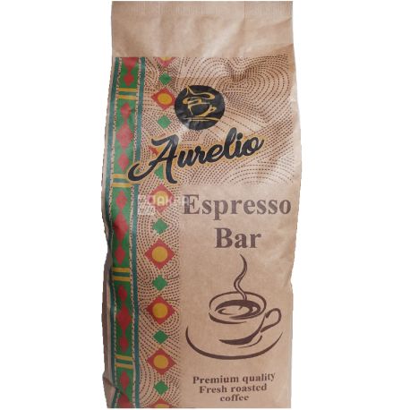Aurelio Espresso Bar, 1 кг, Кава середньо-темного обсмаження, в зернах
