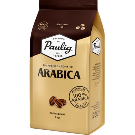 Paulig Arabica, 1 кг, Кава Пауліг Арабіка, середнього обсмаження, в зернах