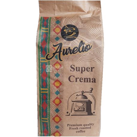 Aurelio Super Crema, 1 кг, Кофе средней обжарки, в зернах