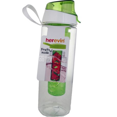 Herervin Fruit mix, 0,65 л, Бутылка для напитков, с инфузером, пластик, 25 см
