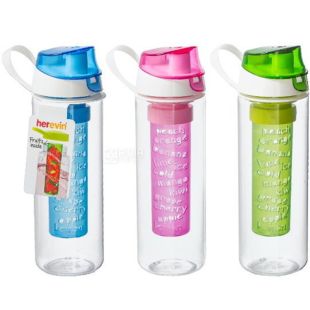 Herervin Fruit mix, 0,65 л, Бутылка для напитков, с инфузером, пластик, 25 см