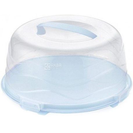 Bager Blue, Cake plate with lid, plastic, 33 x 16 cm
