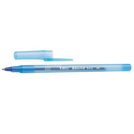 BIC, 6 шт., 0,4 мм, ручка шариковая, Round Stic, Синяя, м/у