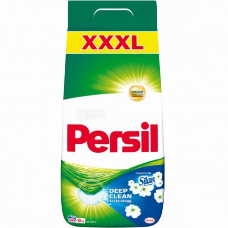 Persil, Silan, 9 кг, Стиральный порошок с жемчужинами свежести, универсальный, автомат