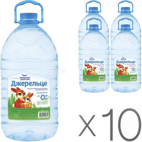 Karpatska Dzherelna, Dzherelce, packing 10 pcs. 6 l each, Mineral water for children, non-carbonated