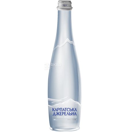 Карпатська Джерельна, 0,5 л, Вода минеральная, негазированная, стекло