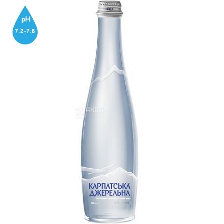 Карпатська Джерельна, 0,5 л, Вода минеральная, негазированная, стекло