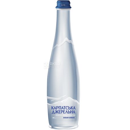 Карпатська Джерельна, 0,5 л, Вода минеральная, газированная, стекло