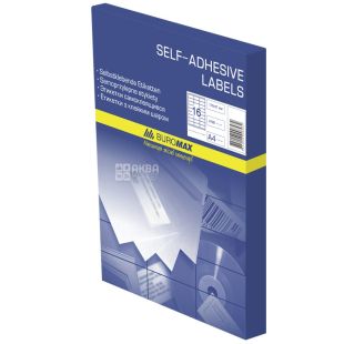 Buromax, Етикетки самоклеючі Буромакс, 100 аркушів, 105х37 мм